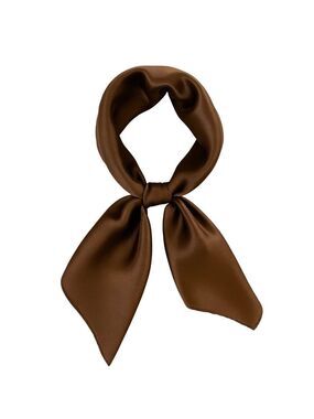 Brown Satin Scarf 19x19, Western Cowboy Cowgirl Bandana, Boho Coastal Ranch Wear